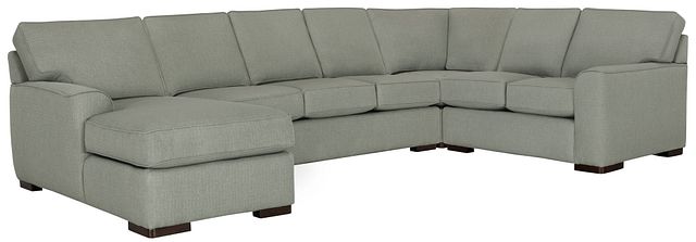 Austin Green Fabric Left Chaise Memory Foam Sleeper Sectional