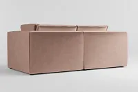 Destin Joya Light Pink Velvet 2-piece Modular Sofa