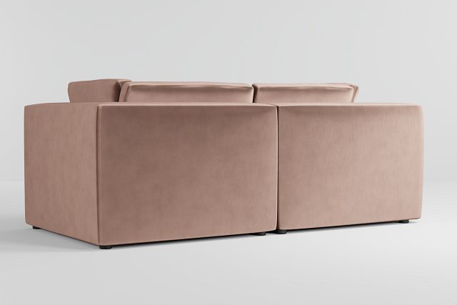 Destin Joya Light Pink Velvet 2-piece Modular Sofa