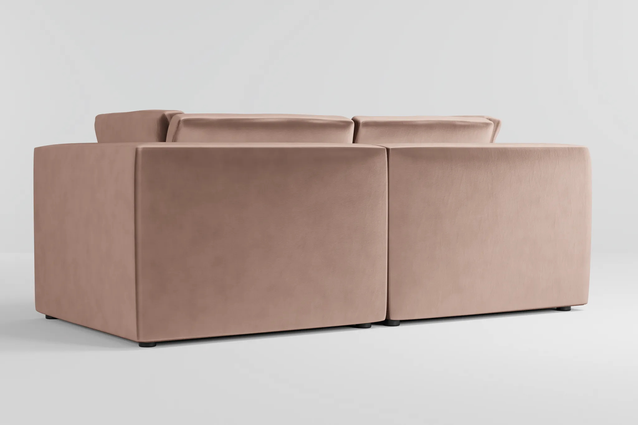 Destin Joya Light Pink Velvet 2-piece Modular Sofa