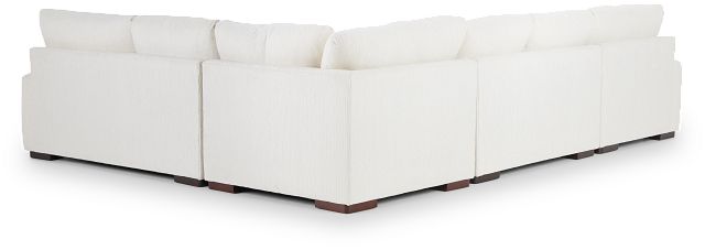 Alpha White Fabric Medium Left Chaise Sectional