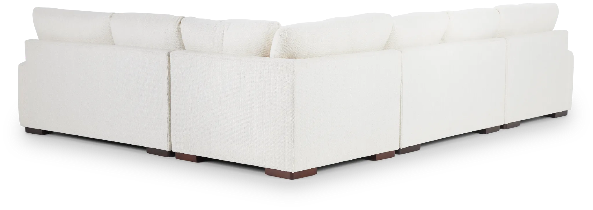 Alpha White Fabric Medium Left Chaise Sectional