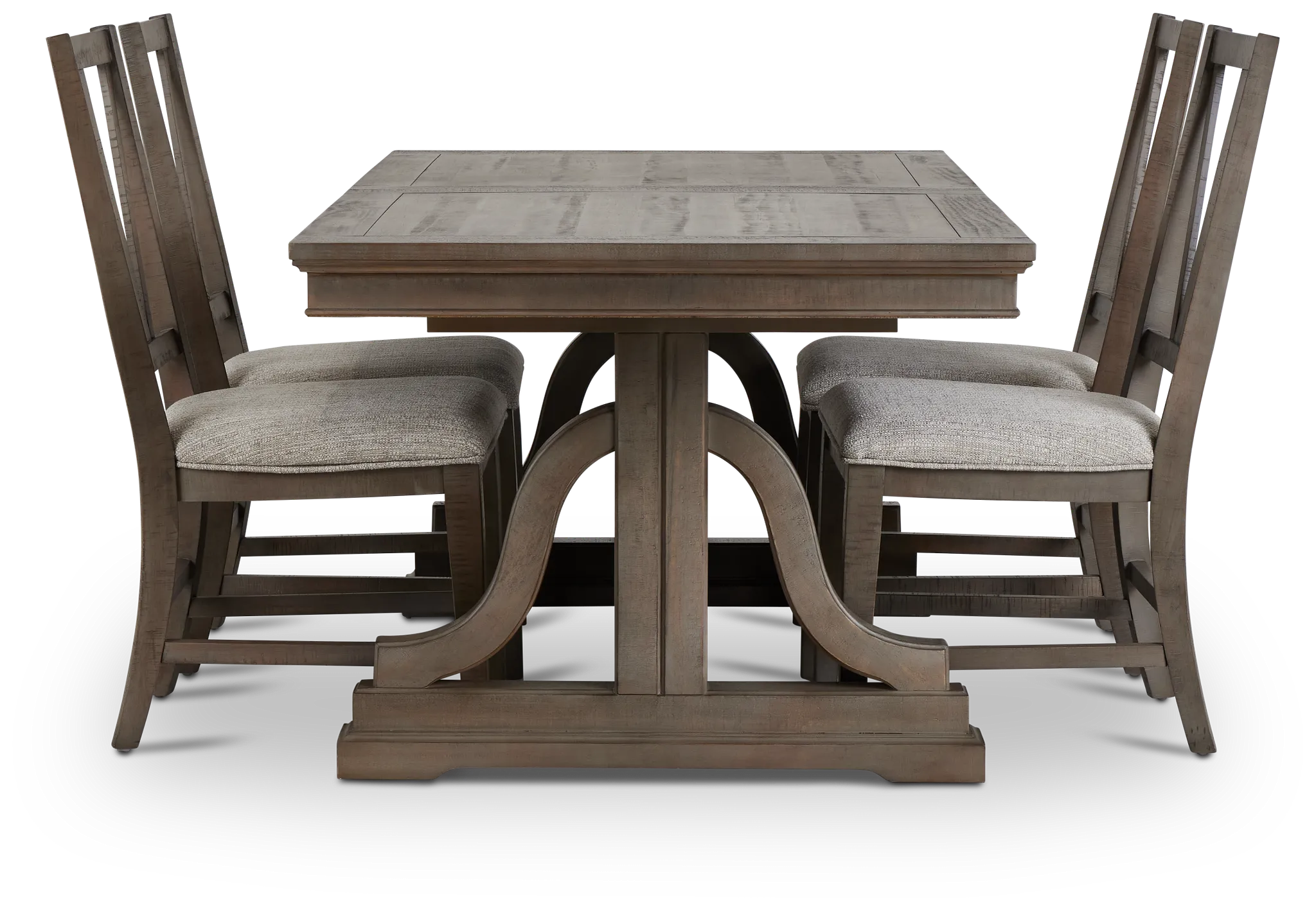 Heron Cove Light Tone Trestle Rectangular Table & 4 Wood Chairs