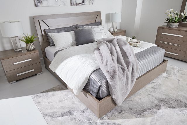 Lucca Gray Platform Bed