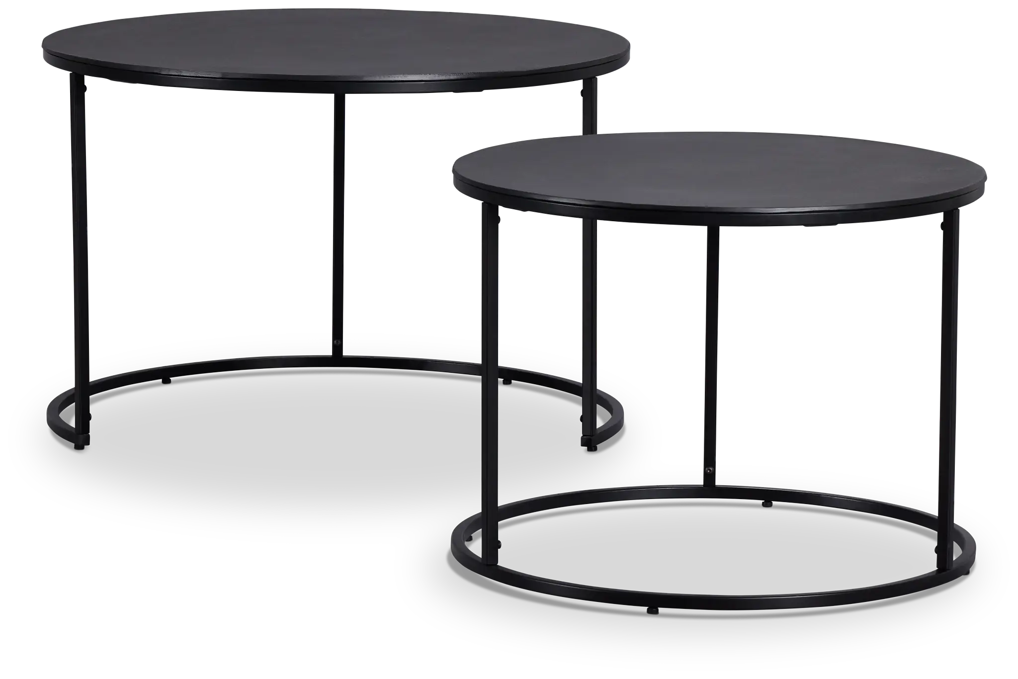 Doren Black Round Nesting Coffee Table Doren Black Round Nesting Coffee Table
