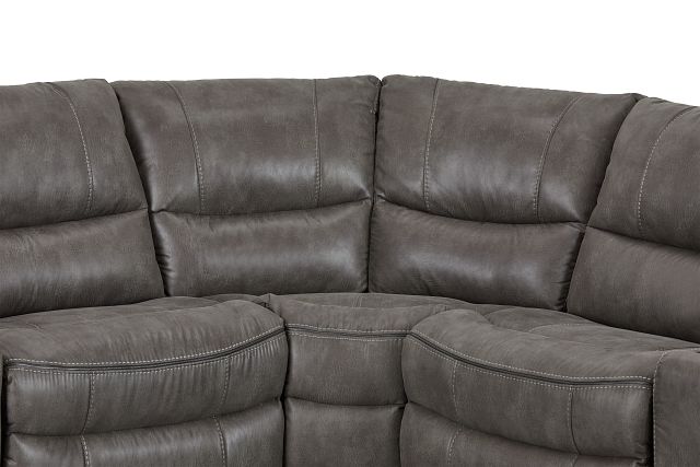 Dober Dark Gray Micro Large Triple Power Reclining Two-arm Sectional