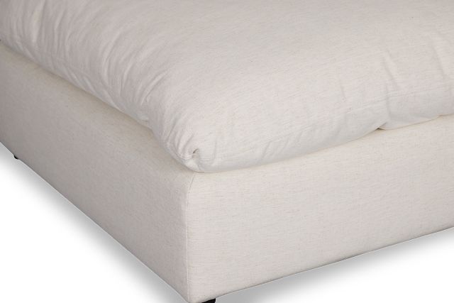 Serena White Fabric Ottoman