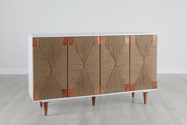 Woven Two-tone Four-door Cabinet