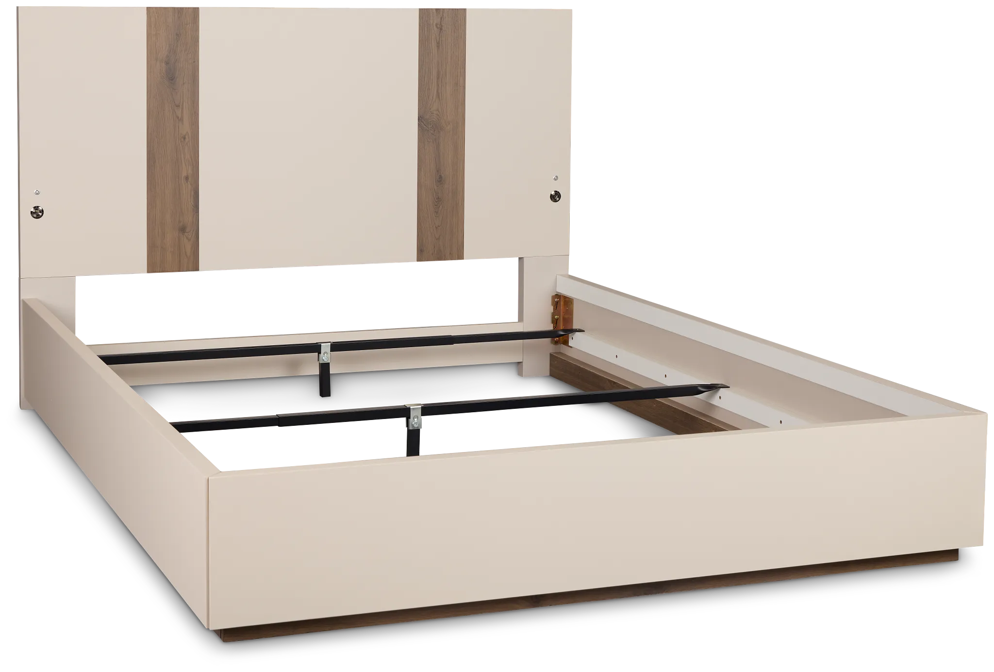 Brasilia Light Beige Platform Bed With Speaker