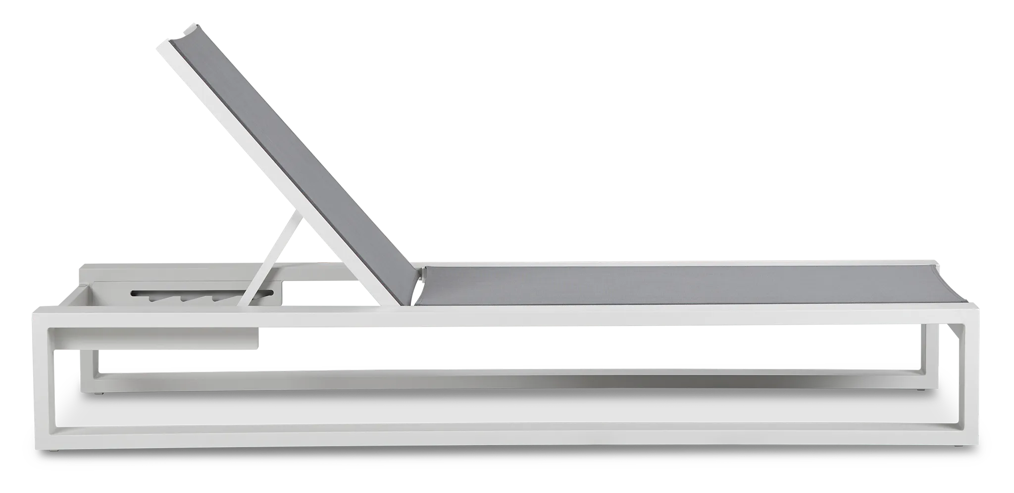 Linear White Aluminum Chaise
