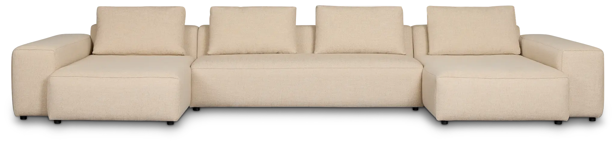 Cleo Beige Fabric Double Chaise Sectional Cleo Beige Fabric Double Chaise Sectional