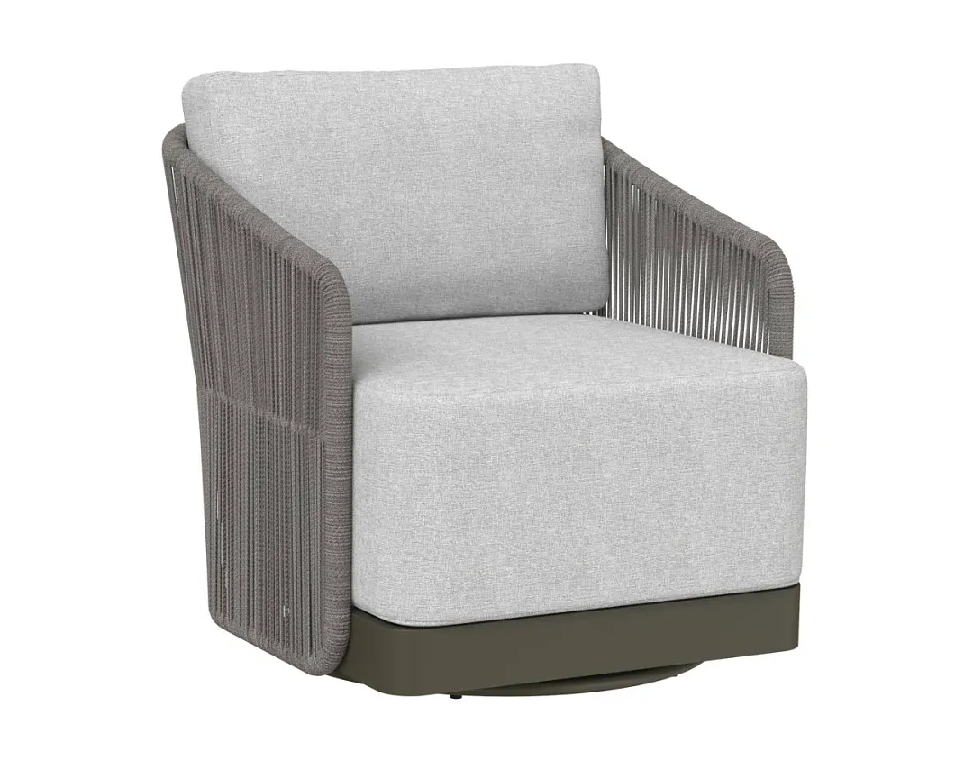 Ashe Gray Swivel Chair With Light Gray Cushions