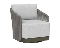 Ashe Gray Swivel Chair With Light Gray Cushions
