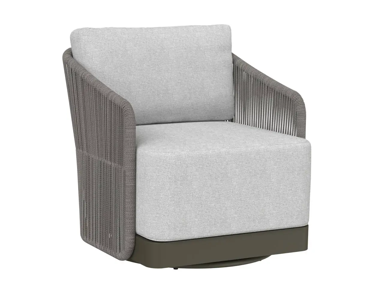 Ashe Gray Swivel Chair With Light Gray Cushions Ashe Gray Swivel Chair With Light Gray Cushions