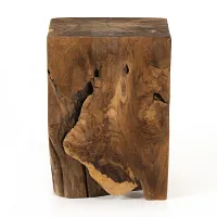 Byron Mid Tone Teak Accent Stool
