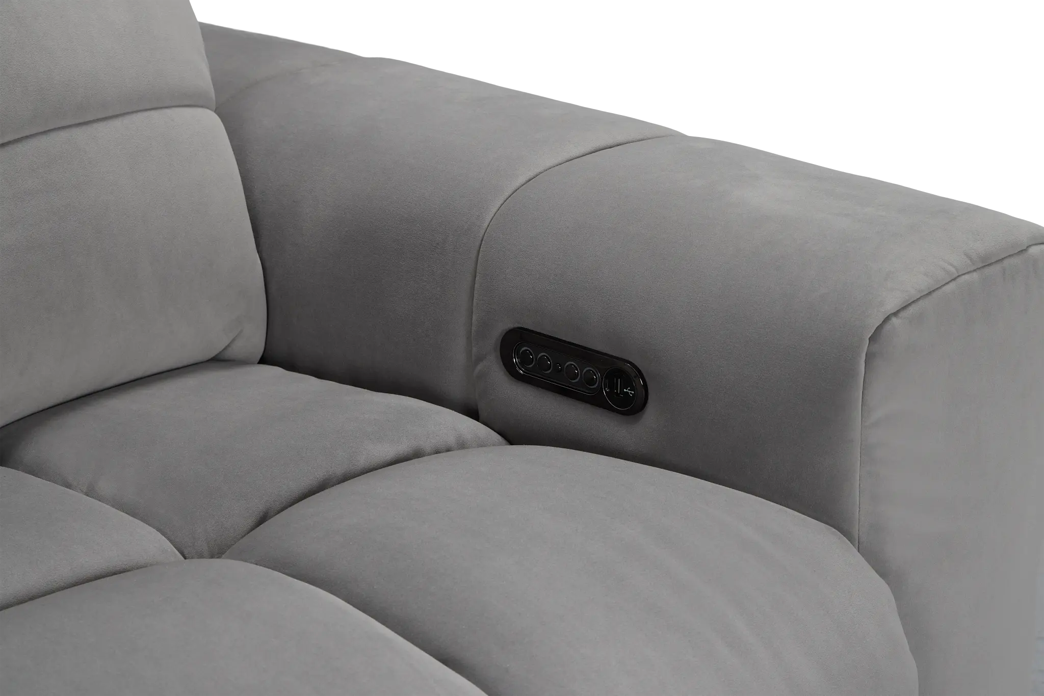 Gemma Light Gray Velvet Left Chaise Power Reclining Sectional Gemma Light Gray Velvet Left Chaise Power Reclining Sectional