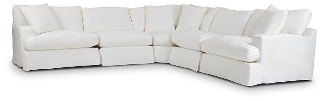 Delilah White Fabric Large Two-arm Sectional