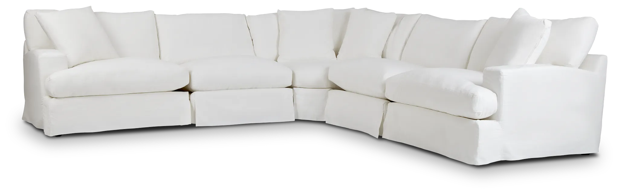Delilah White Fabric Large Two-arm Sectional