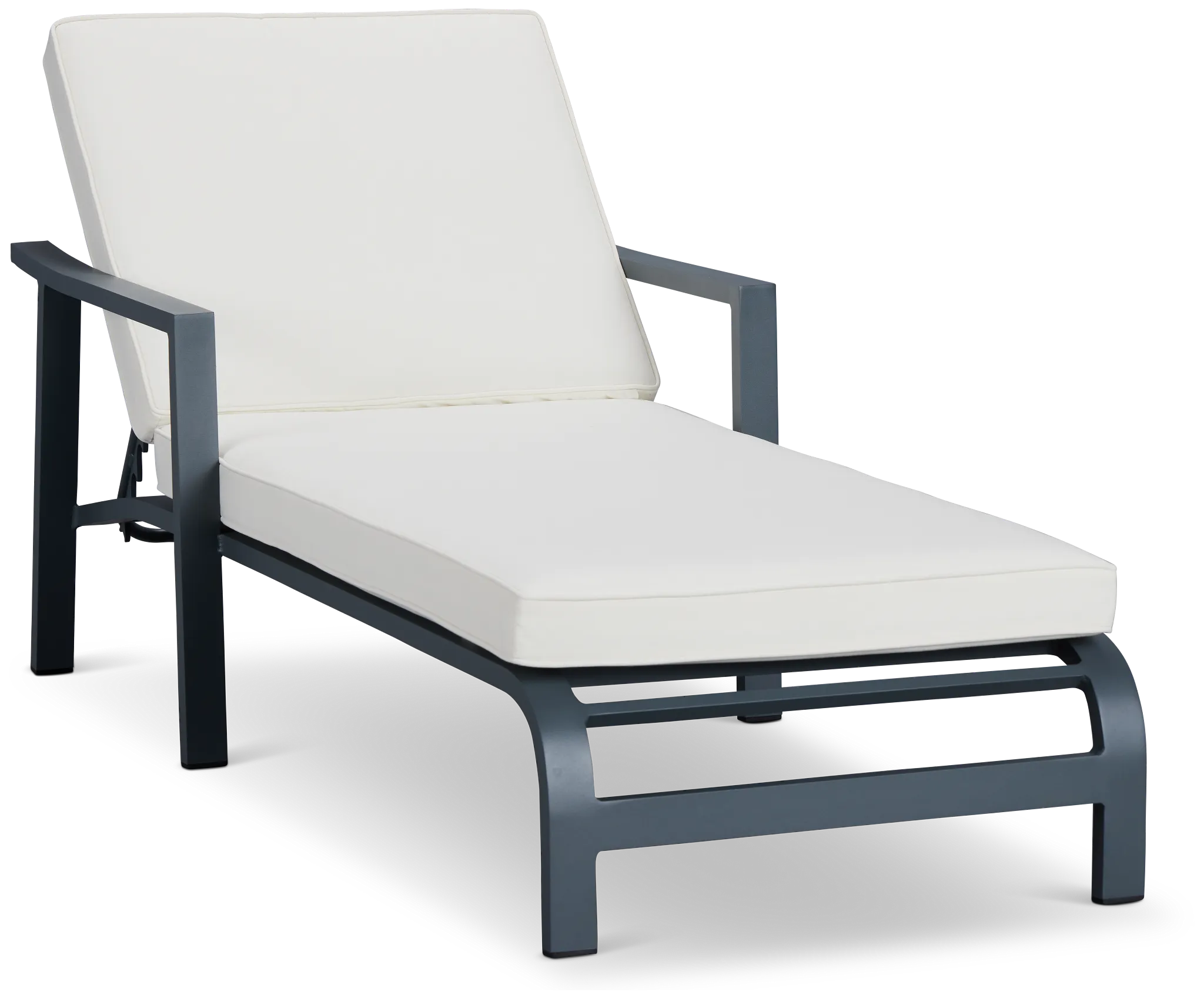 Bahama Gray White Cushioned Chaise