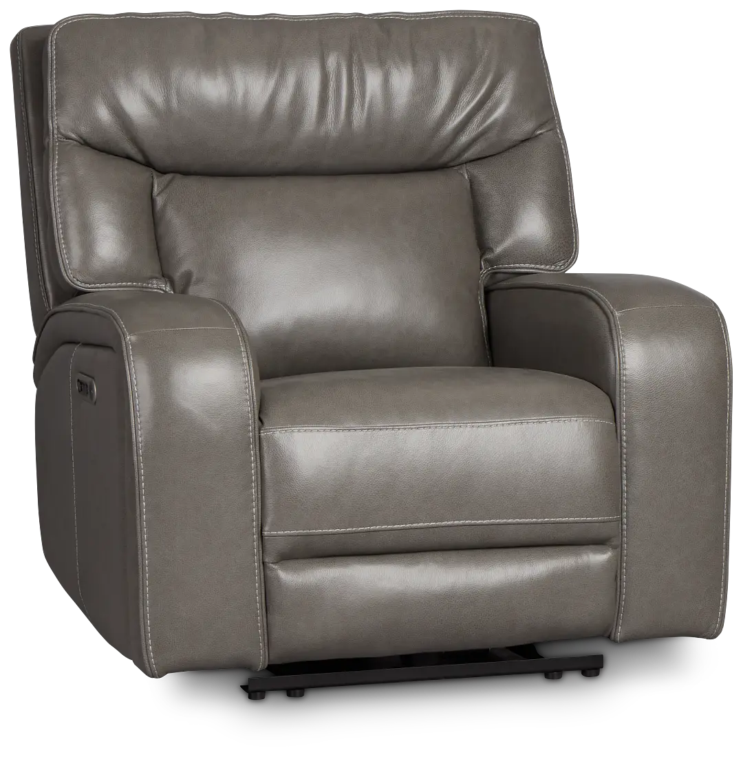 Jasper Gray Leather Power Recliner Jasper Gray Leather Power Recliner
