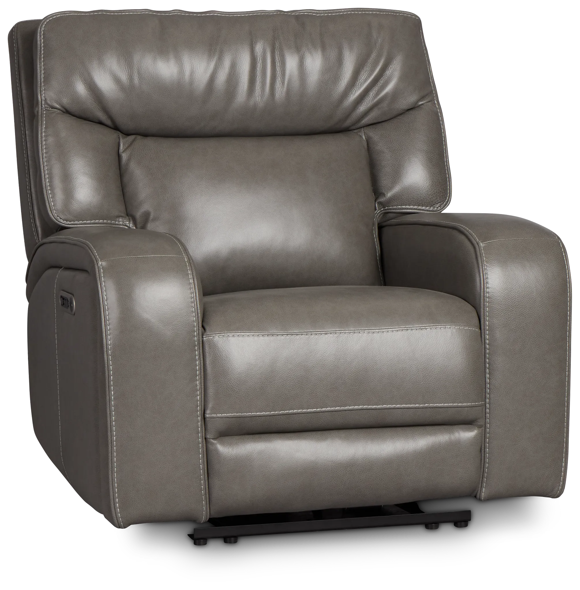Jasper Gray Leather Power Recliner