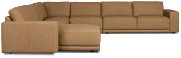 Kellan Light Brown Leather Large Left Chaise Sectional