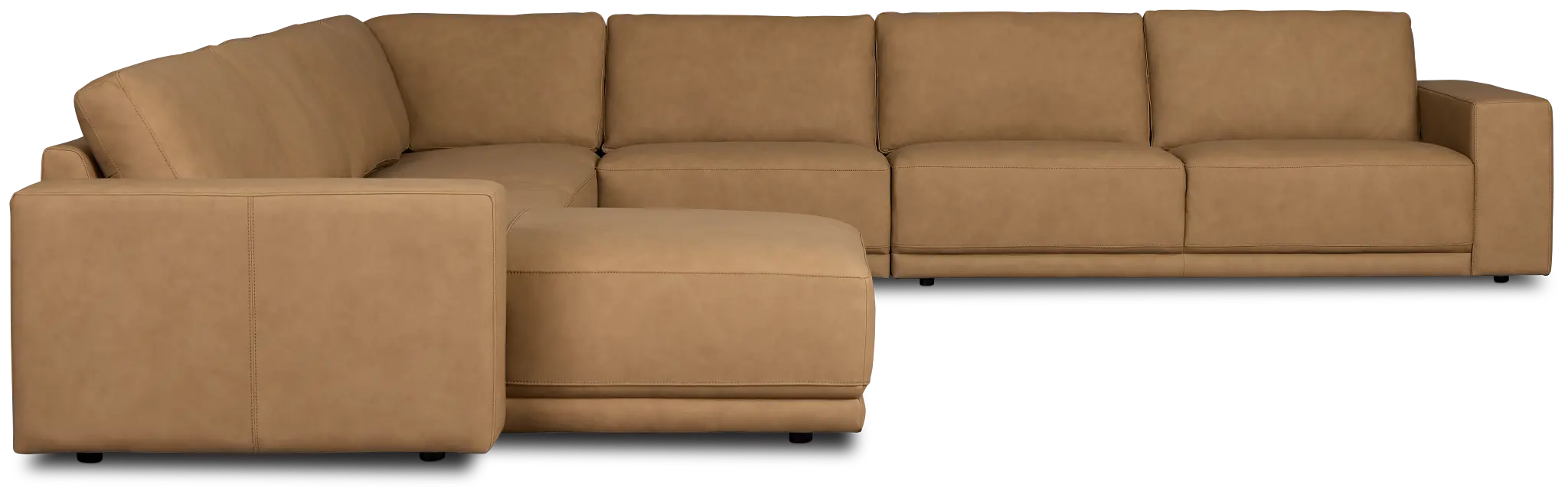 Kellan Light Brown Leather Large Left Chaise Sectional Kellan Light Brown Leather Large Left Chaise Sectional