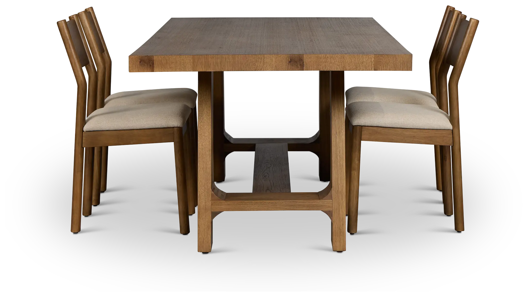 Rochester Mid Tone Rectangular Table & 4 Upholstered Chairs Rochester Mid Tone Rectangular Table & 4 Upholstered Chairs