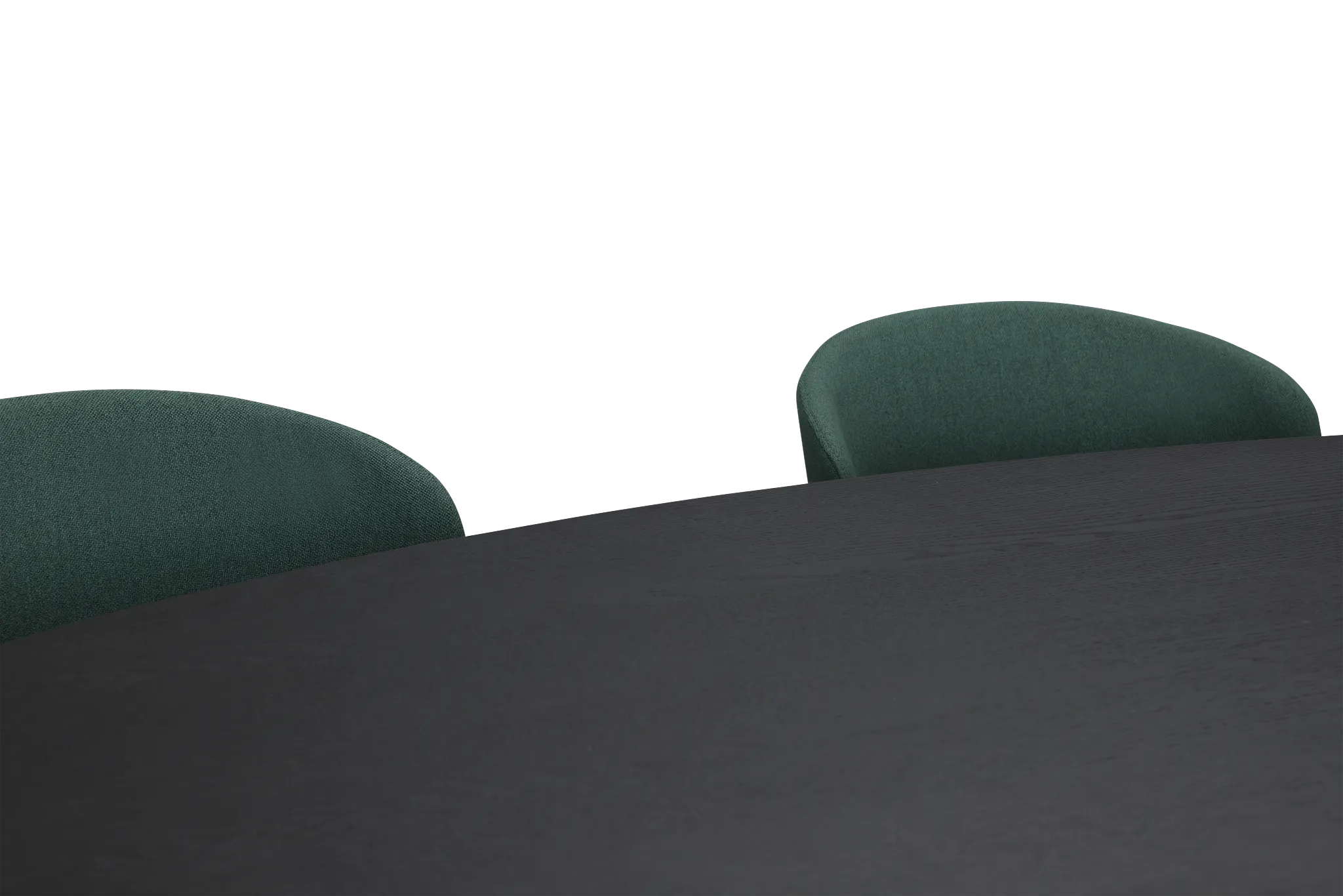 Nomad Black 78" Oval Table & 4 Dark Green Chairs W/ Black Legs