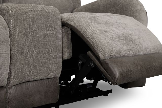 Travis Gray Fabric Power Reclining Console Loveseat