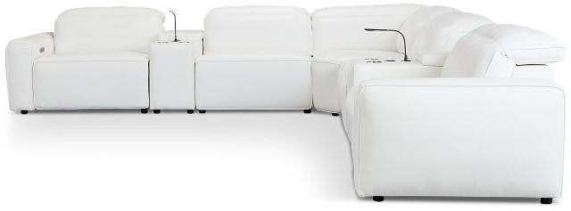 Tidal White Lthr/vinyl Large Triple Power Reclining Two-arm Sectional