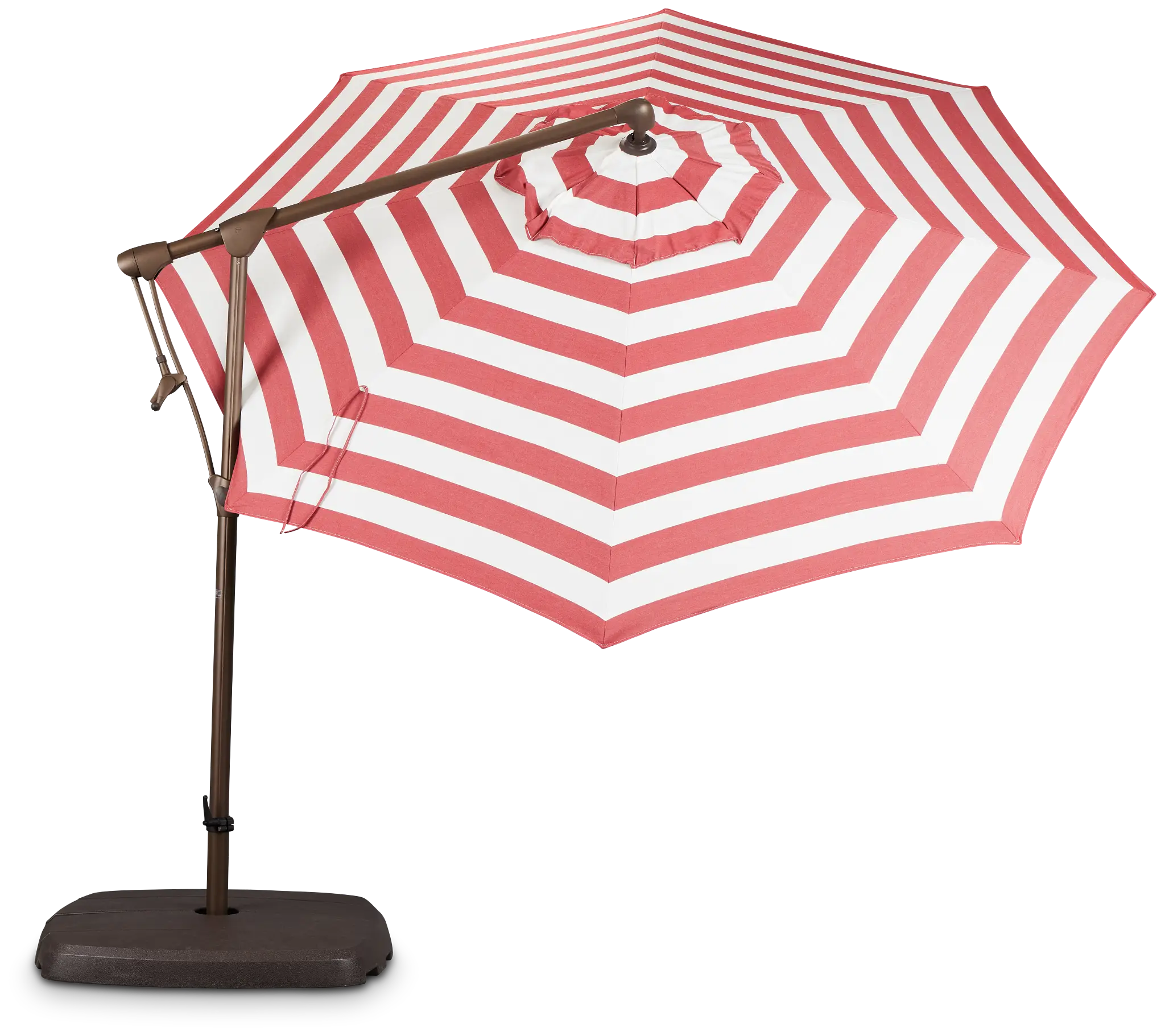 Grenada Red Stripe Cantilever Umbrella Set Grenada Red Stripe Cantilever Umbrella Set