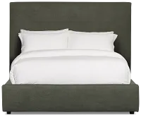 Grayton Sutton Green 54" Upholstered Platform Bed