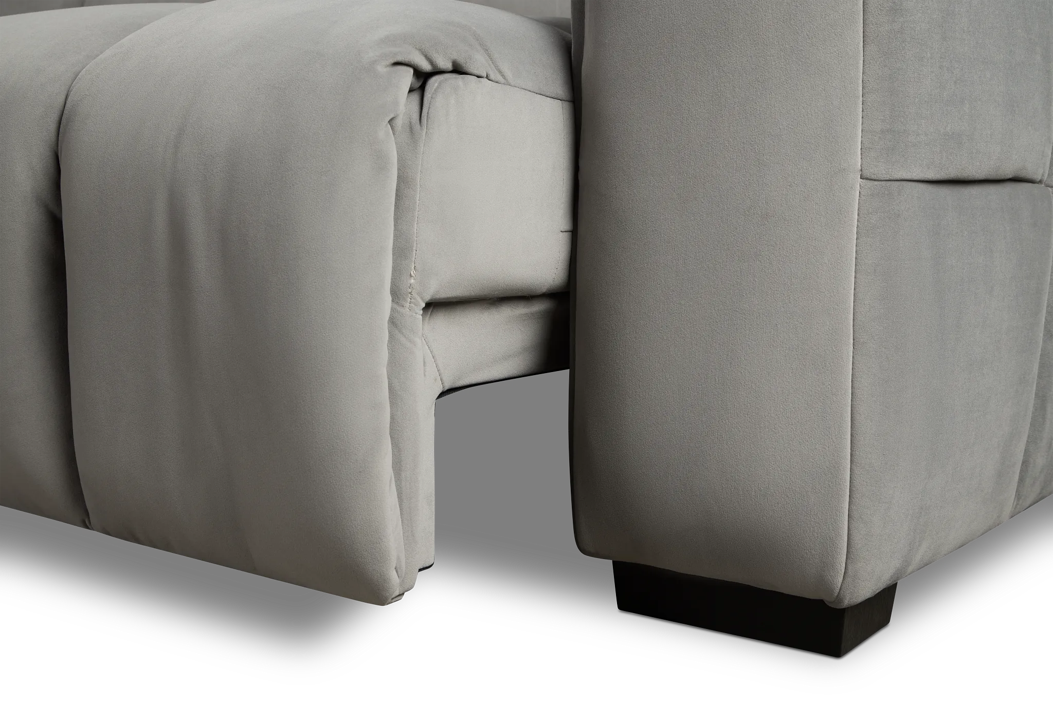 Gemma Light Gray Velvet Large Dual Power Right Chaise Sectional