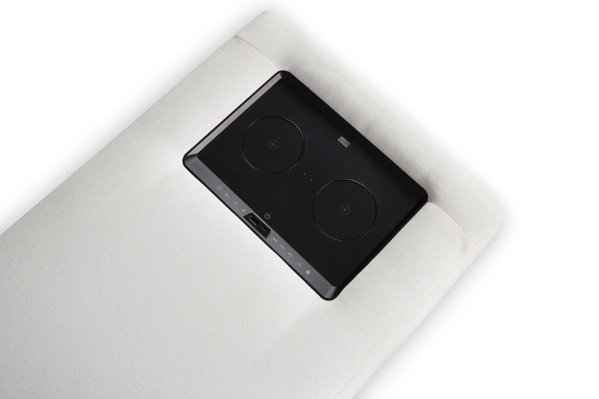 Citymod White Fabric Storage Console With Usb