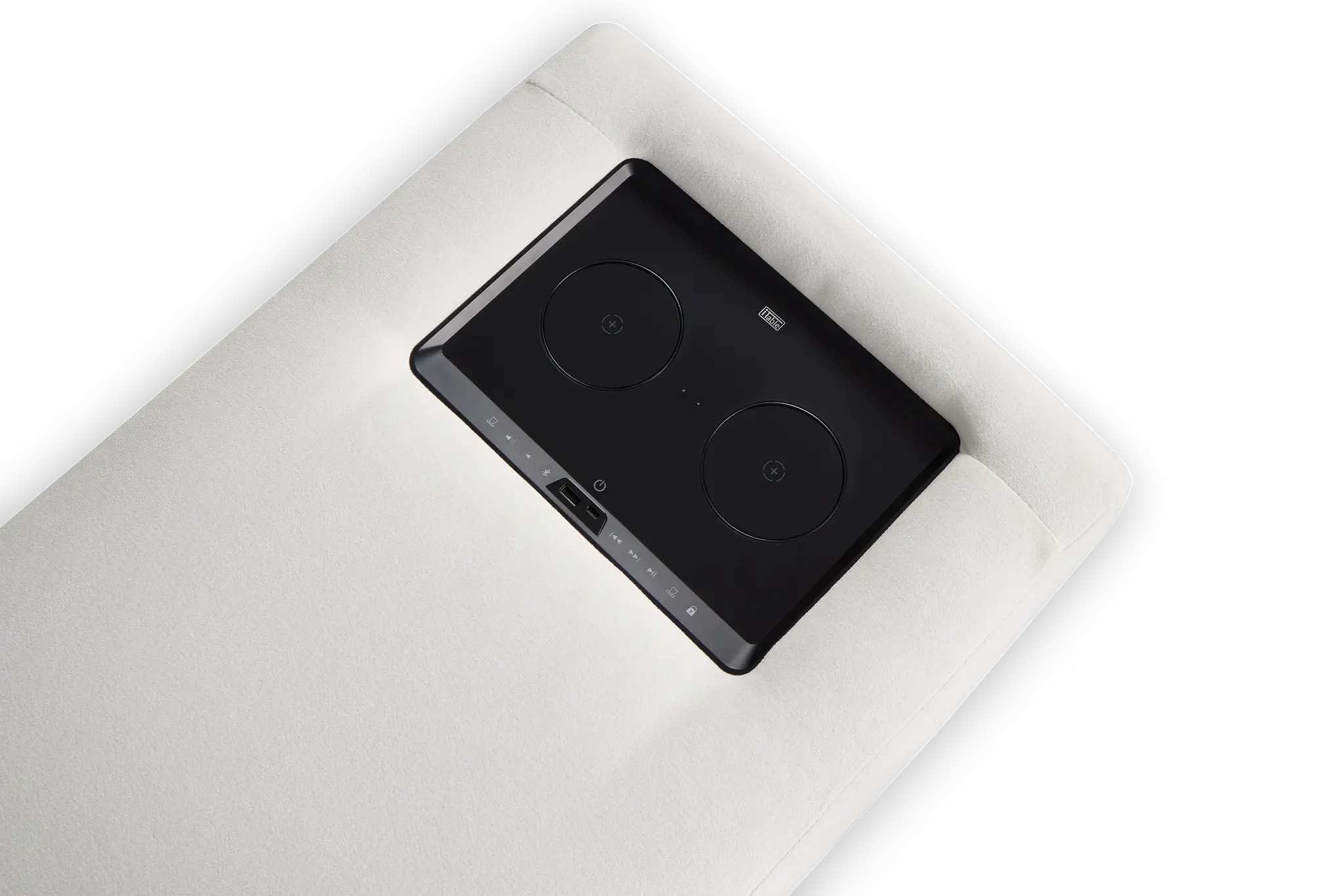 Citymod White Fabric Storage Console With Usb Citymod White Fabric Storage Console With Usb