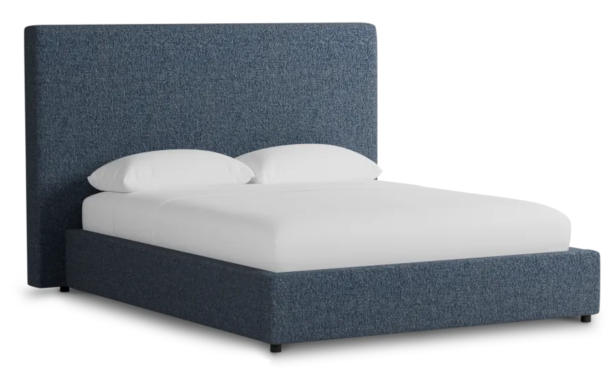 Grayton Maguire Blue 54" Upholstered Platform Bed