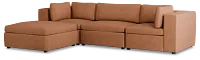Destin Sutton Orange Fabric 4-piece Bumper Sectional
