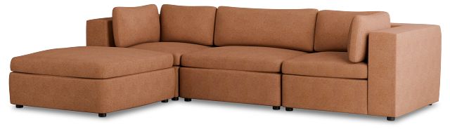 Destin Sutton Orange Fabric 4-piece Bumper Sectional