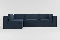 Destin Elite Dark Blue Fabric 4-piece Modular Sectional