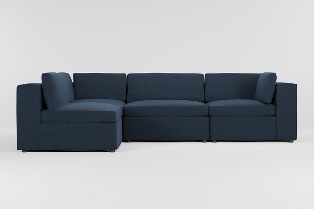 Destin Elite Dark Blue Fabric 4-piece Modular Sectional