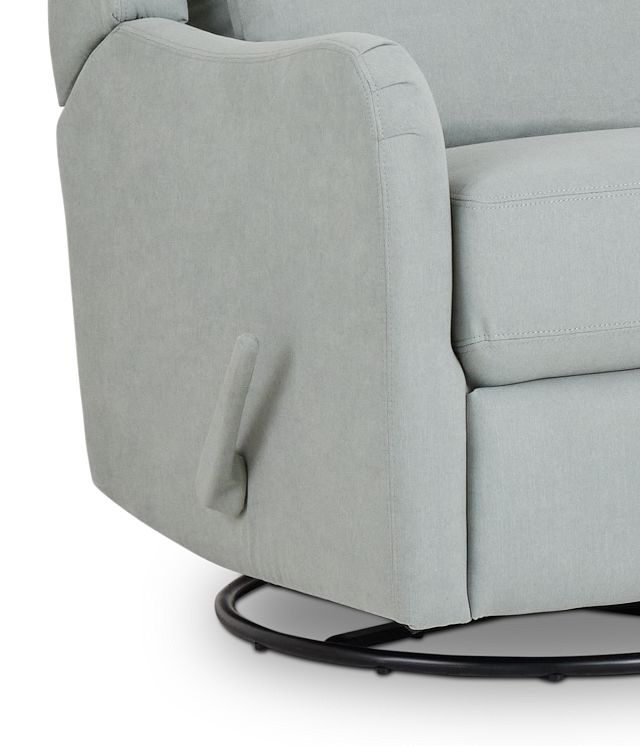 Georgia Light Blue Fabric Swivel Glider Recliner