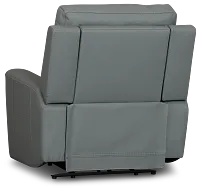 Sterling Blue Lthr/vinyl Power Recliner