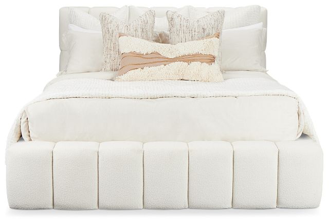 Malibu Light Beige Tufted Complete Bed