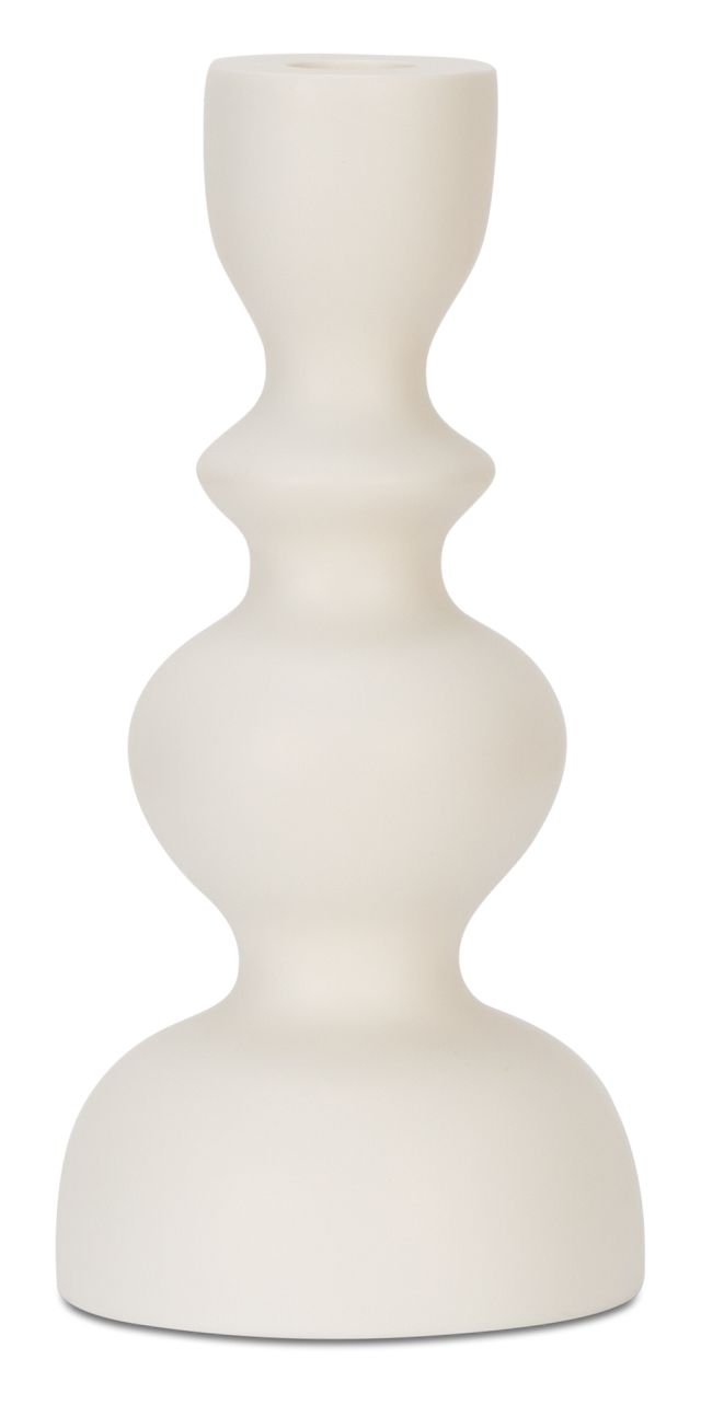 Ula White Candle Holder