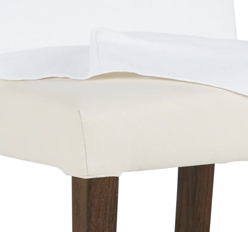 Harbor White Short Slipcover Chair With Medium-tone Leg