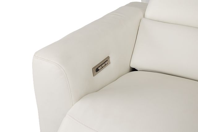 Melody White Storage Medium Right Power Reclining Chaise Sleeper Sect