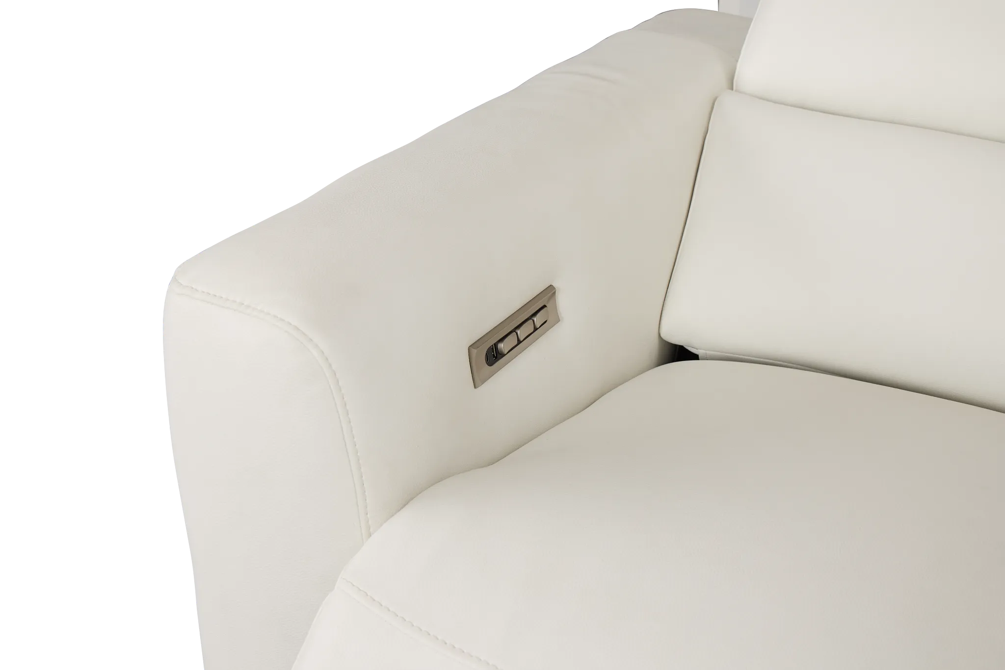 Melody White Storage Medium Right Power Reclining Chaise Sleeper Sect