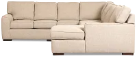 Sinclair Brown Fabric Large Right Chaise Sectional