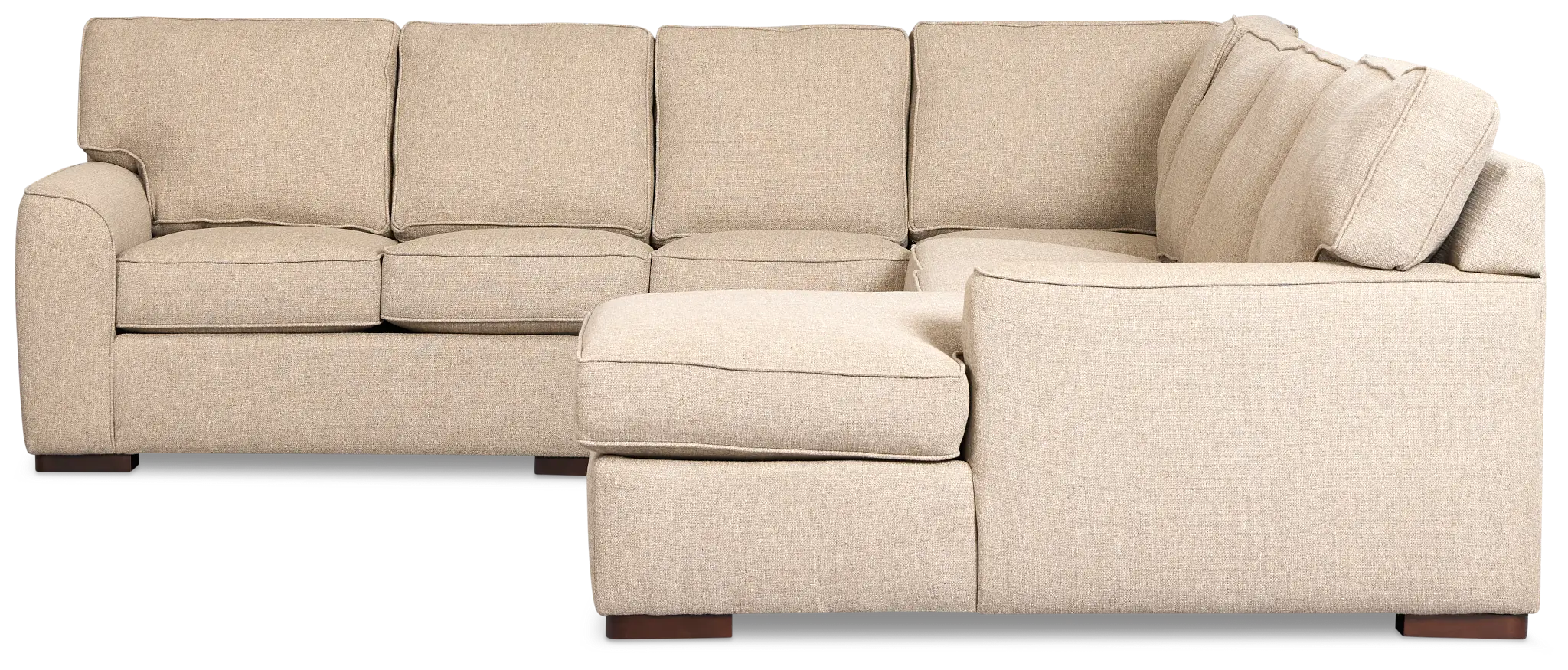 Sinclair Brown Fabric Large Right Chaise Sectional Sinclair Brown Fabric Large Right Chaise Sectional